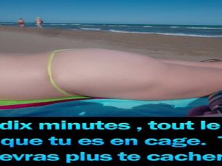 Femdom – Sissy in Chastity at the Beach – French. | xHamster