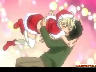 Bondage hentai Santa smashing riding manhood